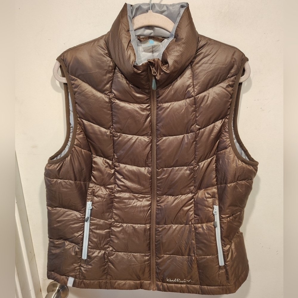 Wind River Women's Brown Down Filled Puffer Vest XL Gorpcore Packable Outdoor